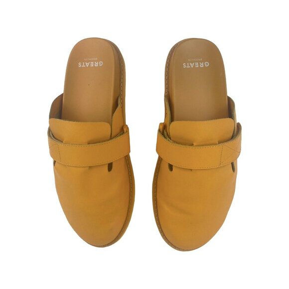 Greats Classon Unisex Yellow Orange Chrome Free Leather Slip On Clogs Shoes S 14 main image 14